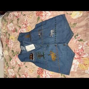 Vintage 90s Noah’s Ark denim vest NWT